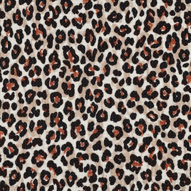 Fibre Mood Wafel Katoen leopard
