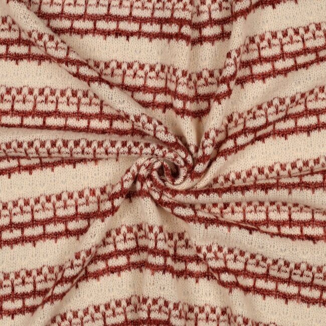 Jacquard stripes Knit - burgundy