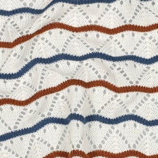 Ajour stripes Knit - ecru / rust