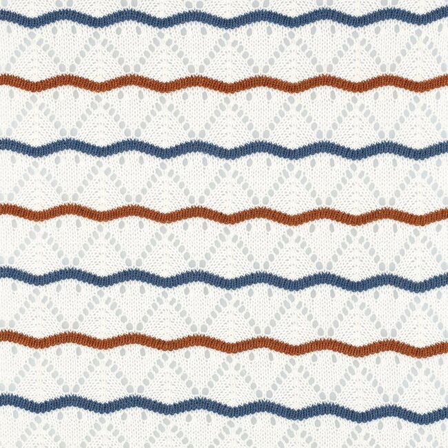Ajour stripes Knit - ecru / rust