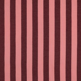 Cotton Poplin - stripes salmon / burgundy