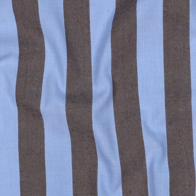 Cotton Poplin - stripes blue / brown