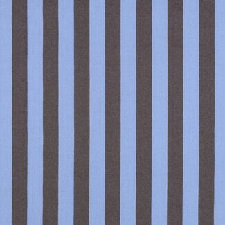 Cotton Poplin - stripes blue / brown