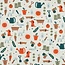 Cotton Poplin - garden life multi green