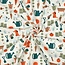Cotton Poplin - garden life multi green