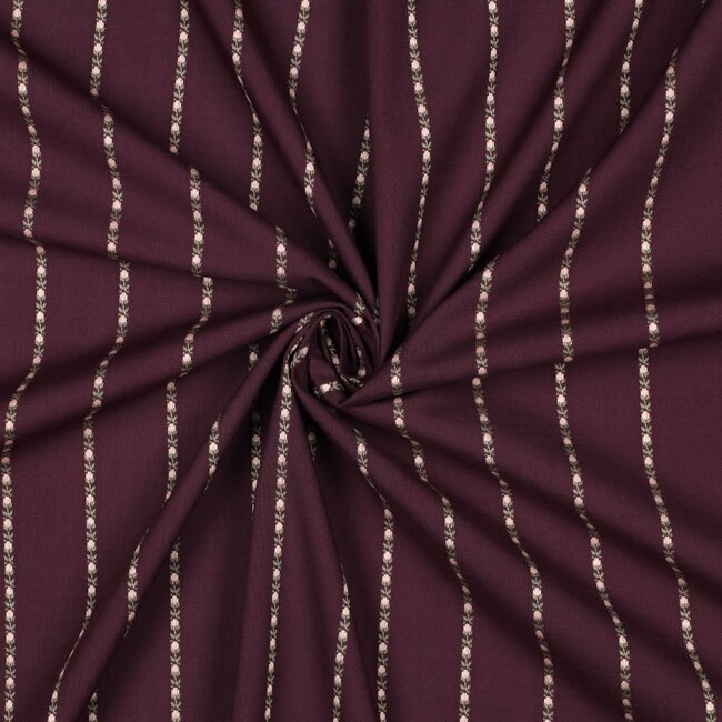 Cotton Plumetis Dobby stripes - burgundy