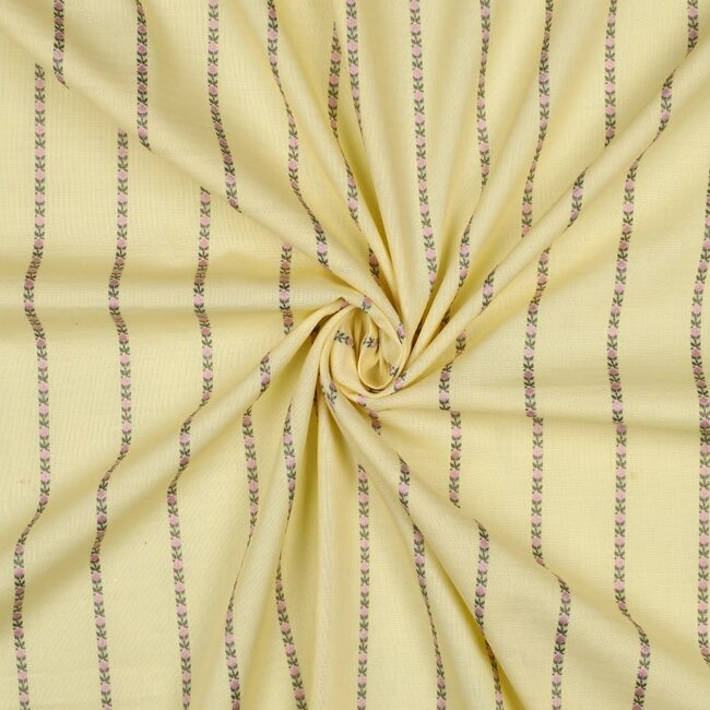 Cotton Plumetis Dobby stripes - butter