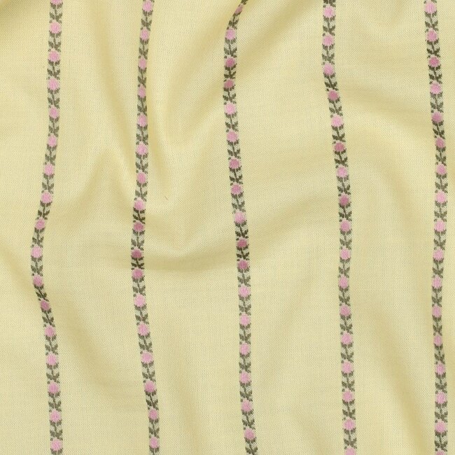 Cotton Plumetis Dobby stripes - butter