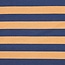 De Stoffenkamer Soft Sweater wide horizontal stripes - denim/camel
