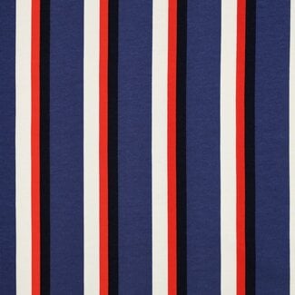 De Stoffenkamer Soft Sweater vertical stripes - blue