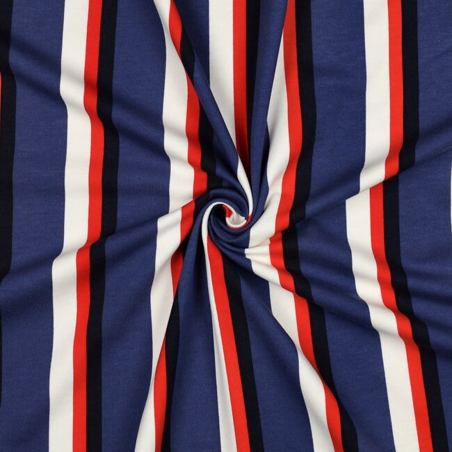 De Stoffenkamer Soft Sweater vertical stripes - blue
