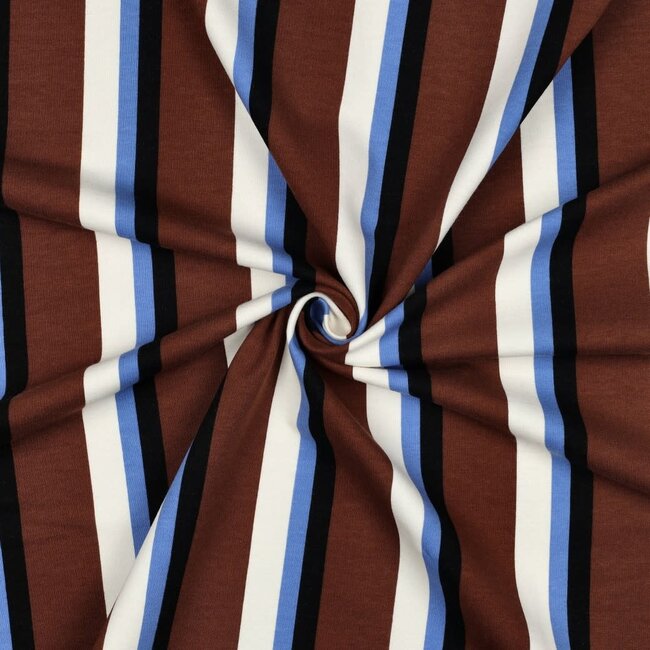 De Stoffenkamer Soft Sweater vertical stripes - brown