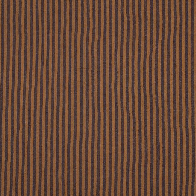 De Stoffenkamer Double Gauze cotton Tetra - double stripes navy/camel