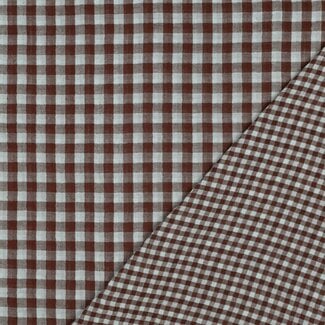 De Stoffenkamer Double Gauze cotton Tetra - double checks mint/brown