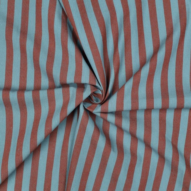 Cotton Poplin - stripes sage/rust