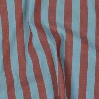 Cotton Poplin - stripes sage/rust