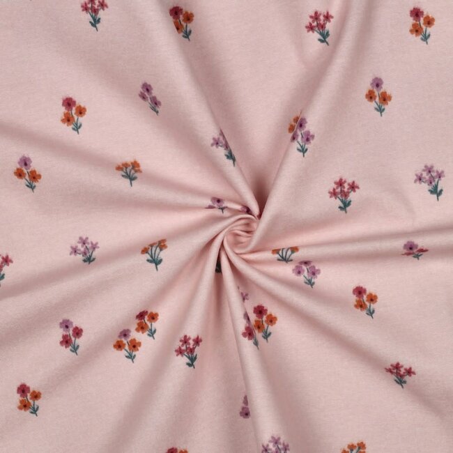 Poppy Flanel Cotton Flower bouquet pink