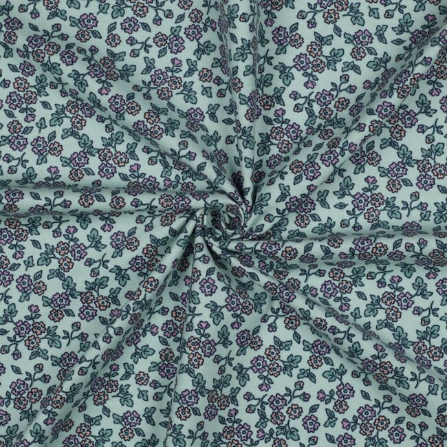 Poppy Flanel Cotton Flowerfield mint