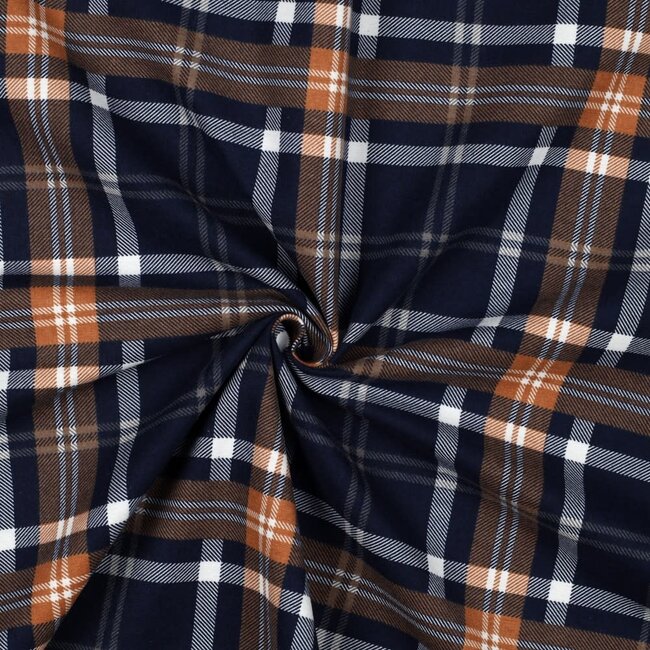 Poppy Flanel Cotton Checks plaid navy