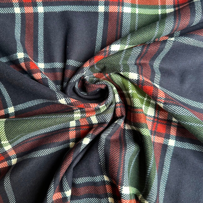 Poppy Flanel Cotton Checks plaid green/red