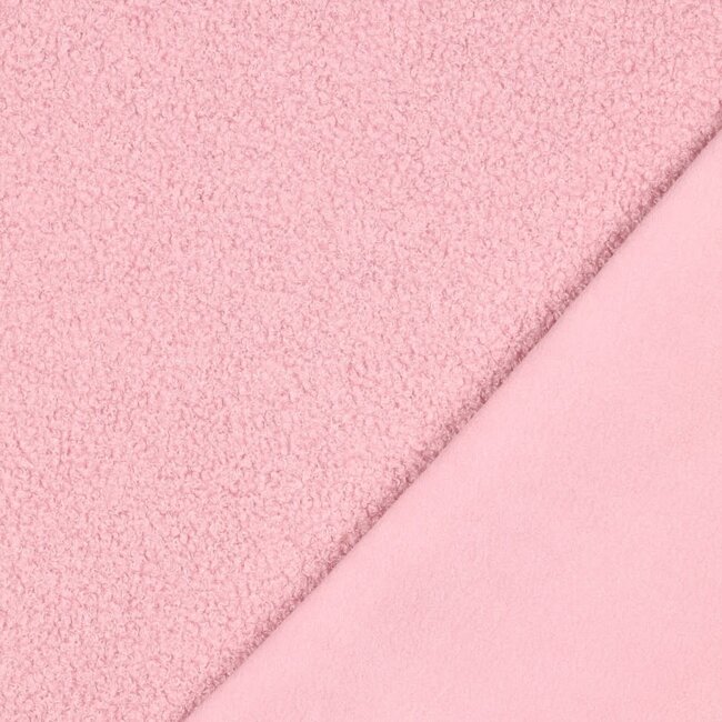 De Stoffenkamer Teddy double Fleece - soft pink
