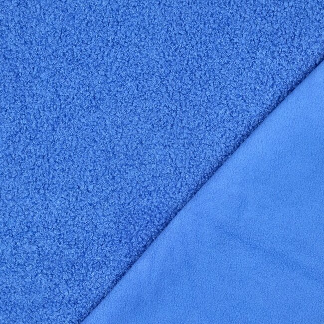 De Stoffenkamer Teddy double Fleece - royal blue