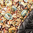 Quilted velours flowerfield - brown