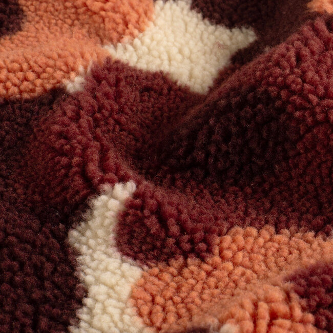 De Stoffenkamer Sherpa teddy Fleece print - flowerfield rust