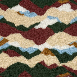 De Stoffenkamer Sherpa teddy Fleece print - mountains