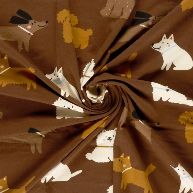 French terry - dogs bruin