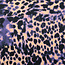 Viscose satijn watercolor leo - paars/creme
