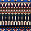 Viscose satijn geometrisch - donkerblauw