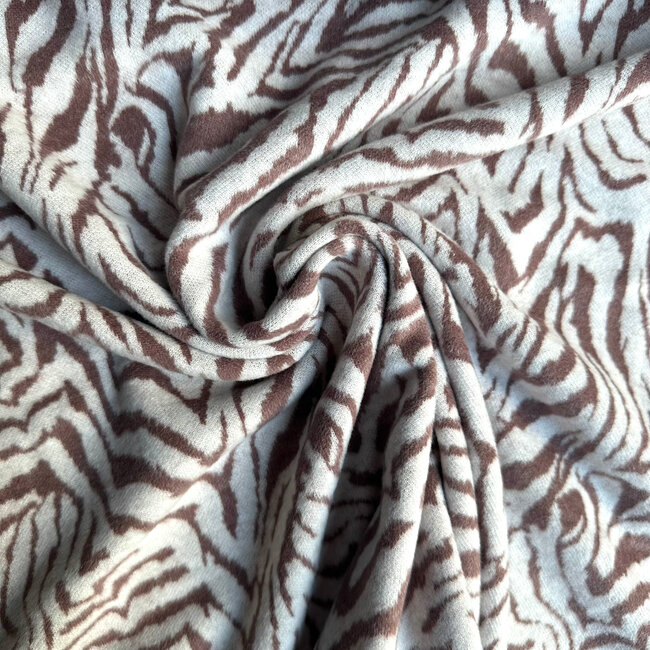 Jacquard jersey zebra - camel/creme