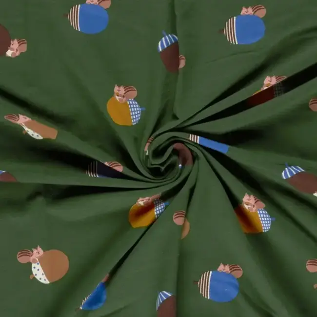 Soft sweater - eekhoorns donkergroen