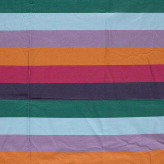 French Terry - big stripes oranje