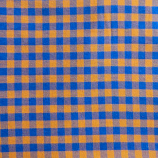 Flanel Cotton Checks - caramel/cobalt