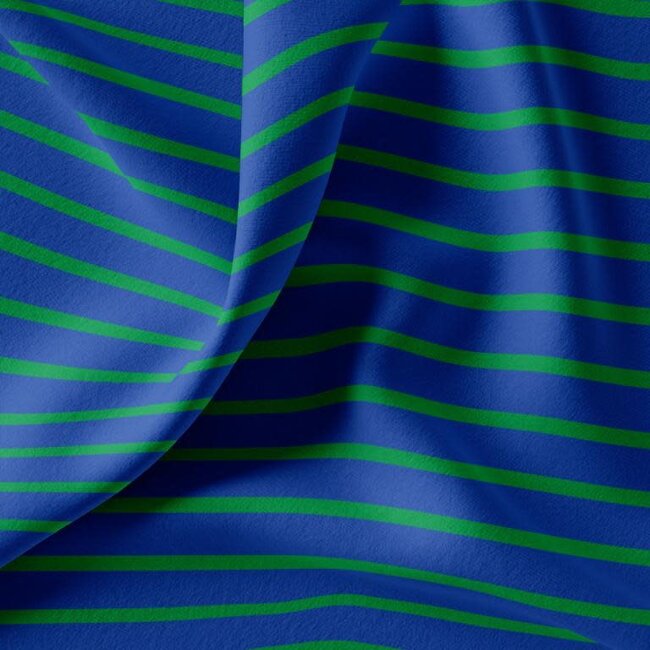 Tricot stripes - blue/green