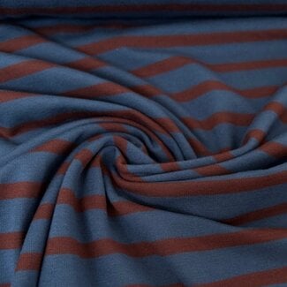 Tricot stripes - petrol / burgundy