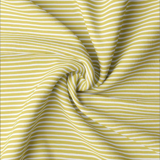 Tricot oeko-tex - horizontal stripes mini vanille/wit