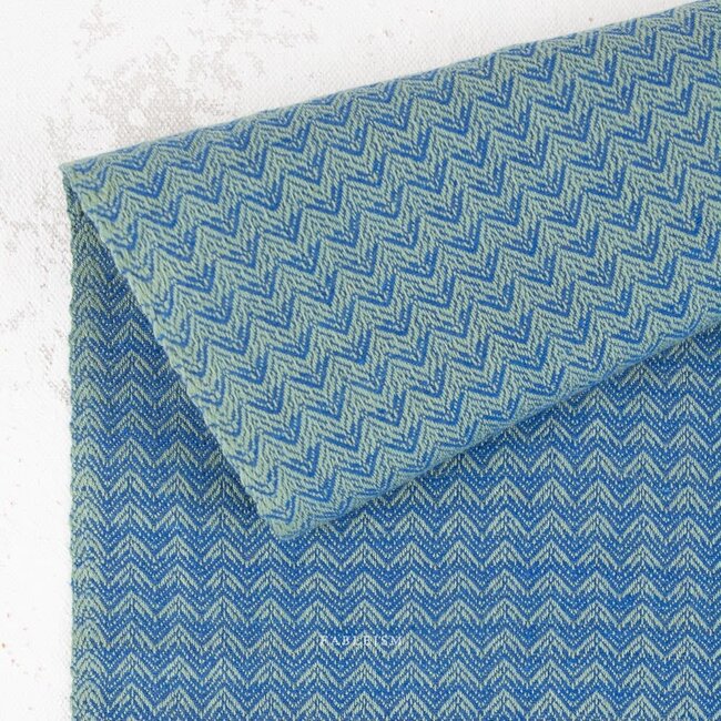 Fableism Woven cotton jacquard - summit blue/aqua
