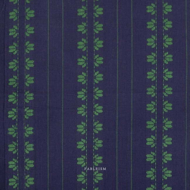 Fableism Woven cotton jacquard - deco stripe/dark blue