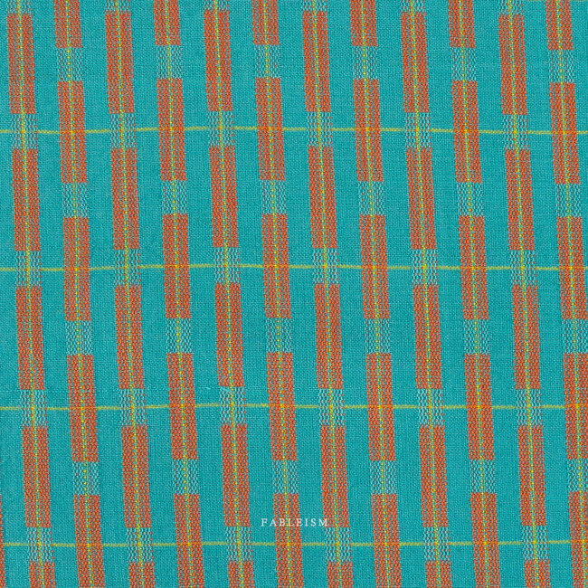 Fableism Woven cotton jacquard - aqua terra lineplay