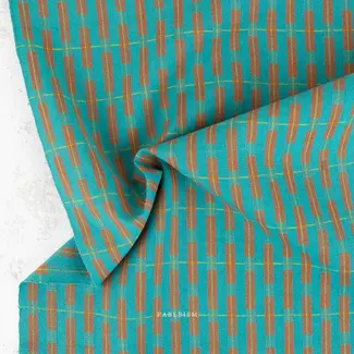Fableism Woven cotton jacquard - aqua terra lineplay
