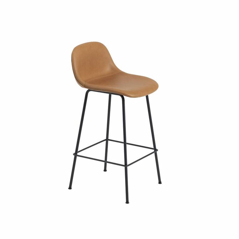 Muuto Fiber Bar Stool tube base with backrest