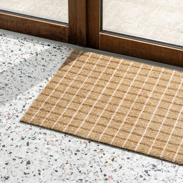 Heymat Grid Chocolate Strawberry door mat