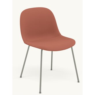 Muuto Fiber Side Chair upholstered (Hero 542) green steel legs showroommodel