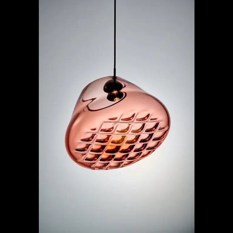 studio Thier & van Daalen Grid Lamp opal pink & peach showroommodel set van 2 stuks