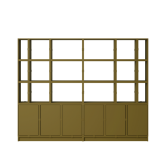 Muuto Stacked System brown/green showroommodel 24 modules en plint