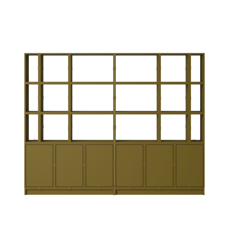 Muuto Stacked System brown/green showroommodel 24 modules en plint