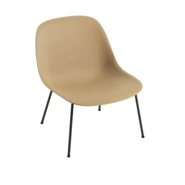 Muuto Fiber Lounge Chair / Tube Base Ochre/Black showroom model